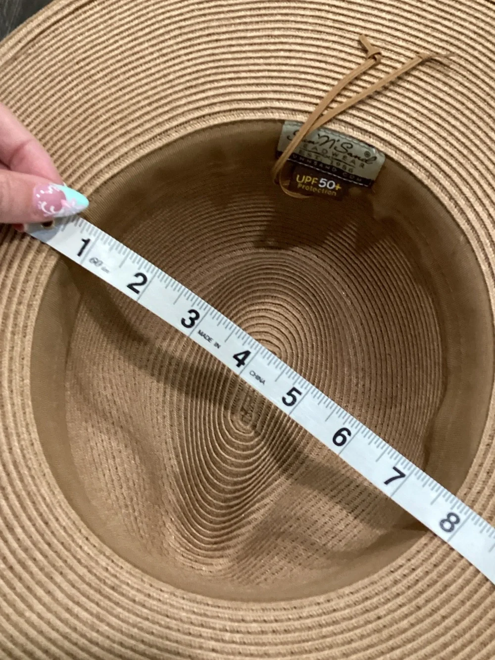 Wide Brim Straw Sun Hat with Brown Accent Band - Natural
